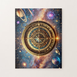 Quebra-cabeça Galactic Compass Celestial Starry Sky Design