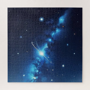 Quebra-cabeça Galáxia celestial azul de estrelas