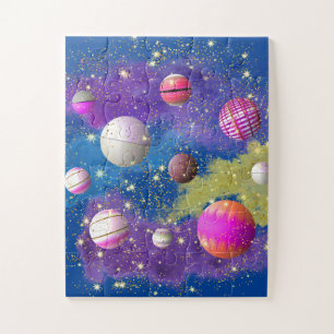 Quebra-cabeça Galáxia Cosmica de Doces de Algodão
