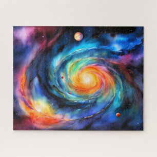 Quebra-cabeça Galáxia Espiral Colorida Espaço Exterior