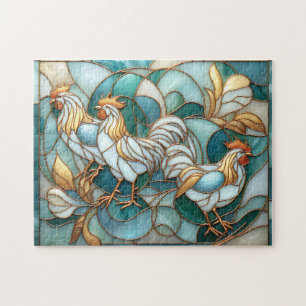 Quebra-cabeça Galerias de Vidro Azuis Galos Farmhouse Elegante