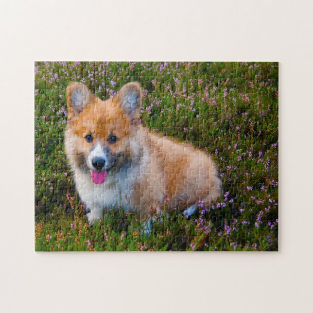 Quebra-cabeça Galês Corgi Cães Jigsaws. (Horizontal)