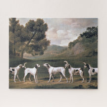 Galgos em uma paisagem inglesa (George Stubbs)