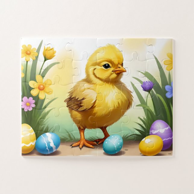 Quebra-cabeça Galinha de Páscoa branca 1, Páscoa (Horizontal)