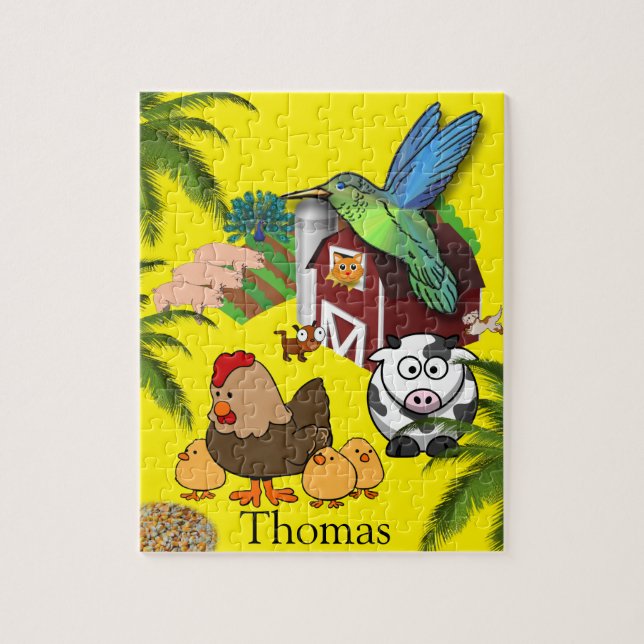 Quebra-cabeça Galinha-de-Vaca-Vaca Cão-de-Pássaro (Vertical)