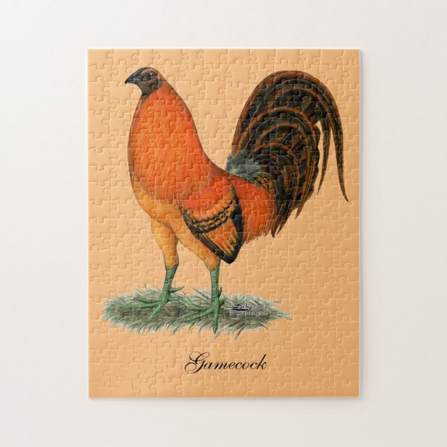 Quebra-cabeça Galo Combatente Ginger Vermelho (Vertical)