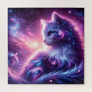 Quebra-cabeça Galo Místico Felino Celestial Cósmico