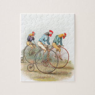 Quebra-cabeça Galos do vintage em bicicletas