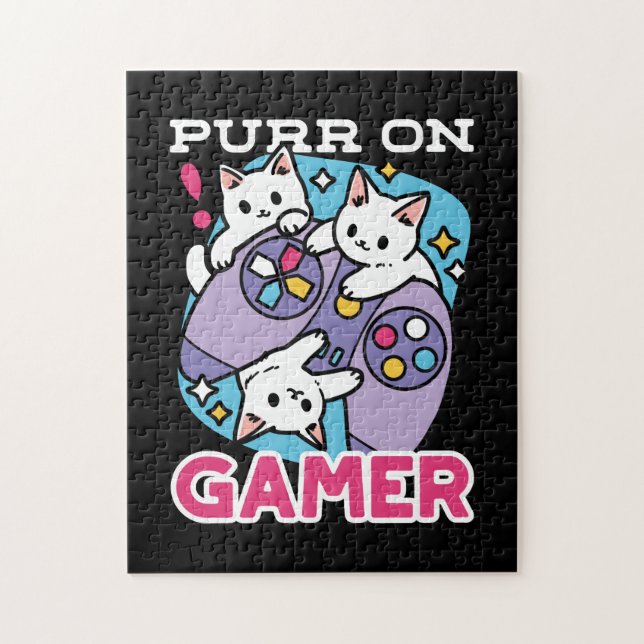 Quebra-cabeça Gamer Design - Purr On Gamer Joystick Art (Vertical)
