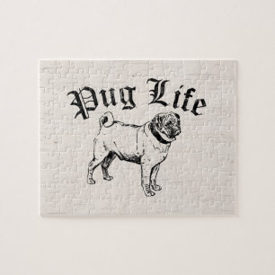 Quebra-cabeça Gângster engraçado do cão da vida do Pug
