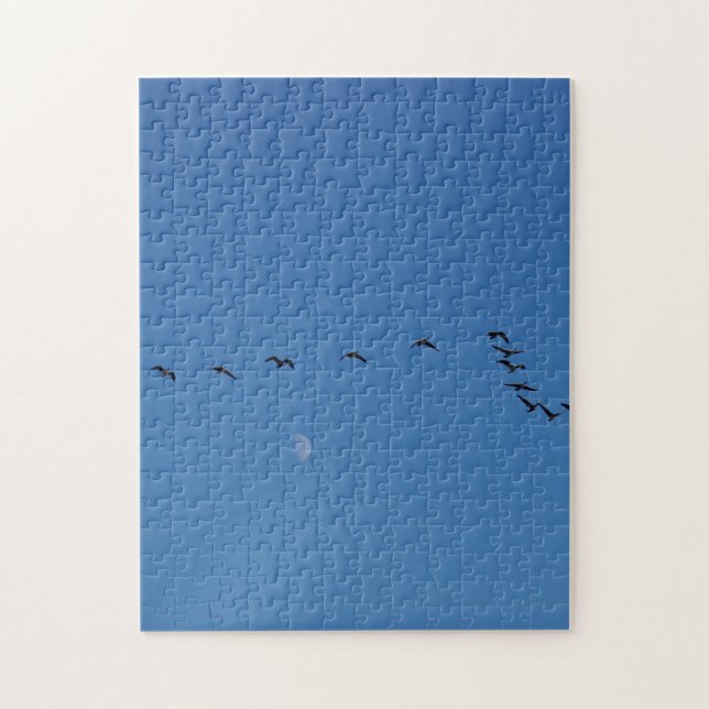 Quebra-cabeça Gansos canadenses em voo (Vertical)