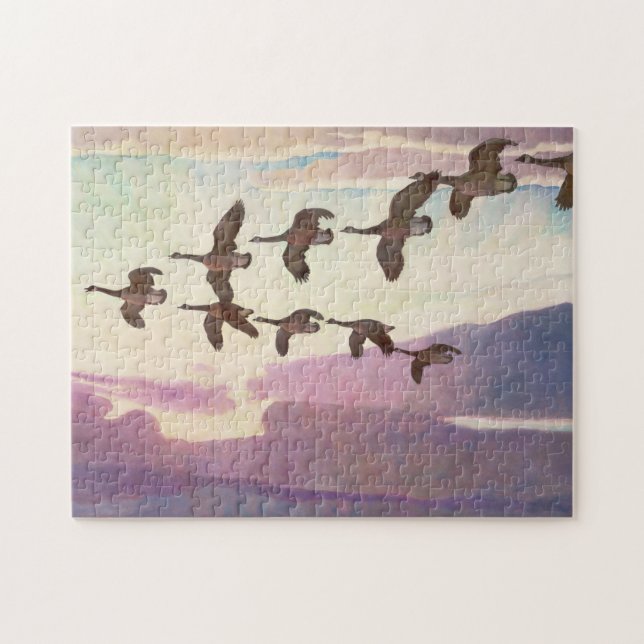 Quebra-cabeça Gansos do Canadá em Primavera por Newell Convers W (Horizontal)