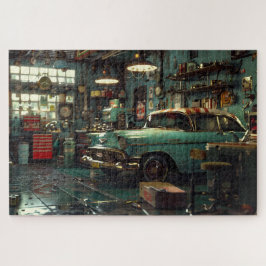Quebra-cabeça Garagem Mecânica da Retro dos anos 50