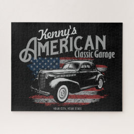 Quebra-cabeça Garagem Personalizada de Carro Clássico de Vintage