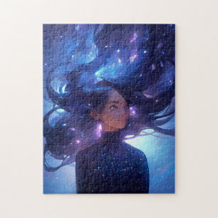 Quebra-cabeça Garota Animada De Estrelas