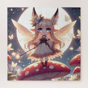 Quebra-cabeça Garota Anime Pixie Hippie Lua Fada
