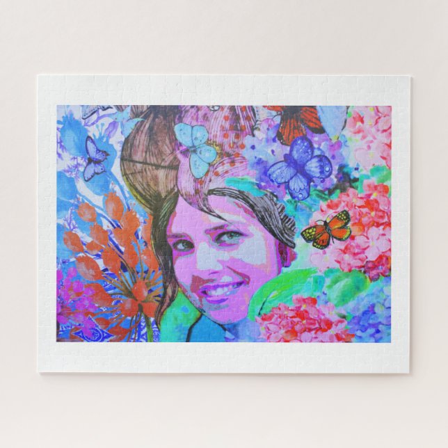 Quebra-cabeça Garota borboleta (Horizontal)