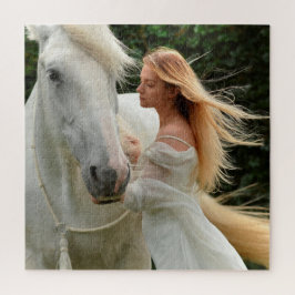 Quebra-cabeça Garota Branca Vento Em Seu Cabelo Louro Difícil