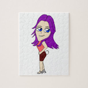Quebra-cabeça garota chibi com um rabo de coelho