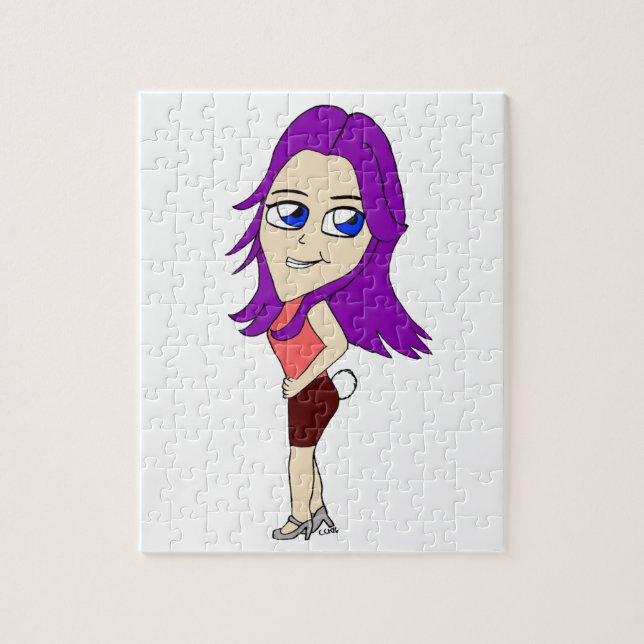 Quebra-cabeça garota chibi com um rabo de coelho (Vertical)