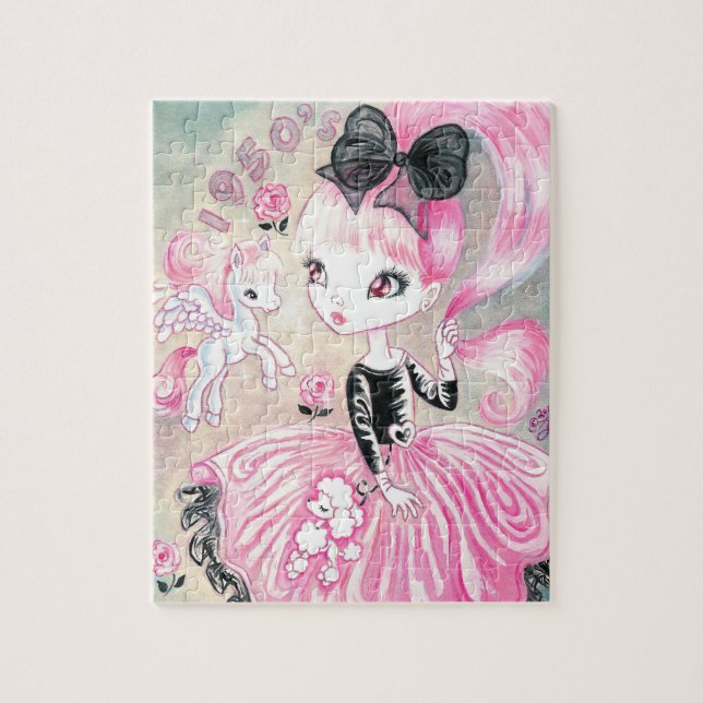 Quebra-cabeça Garota da saia do poodle dos anos 50 (Vertical)