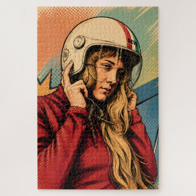 Quebra-cabeça Garota de Moto (Vertical)