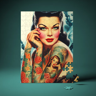 Quebra-cabeça Garota de Tatuagem Old School