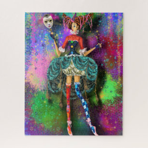 Quebra-cabeça Garota do Carnaval - Coringa-Coringa-Palhaço - Pin