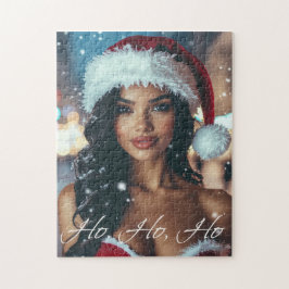 Quebra-cabeça Garota do Papai Noel - Ho Ho Ho - Natal