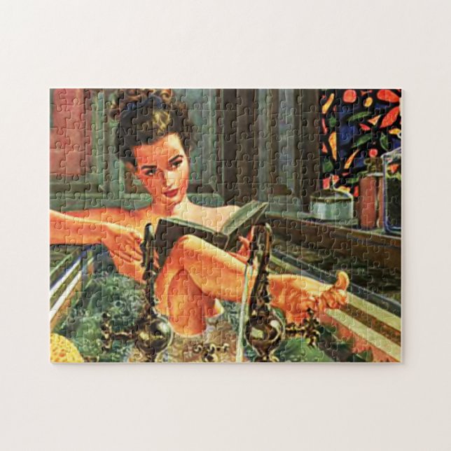 Quebra-cabeça Garota do pínus do banho (Horizontal)