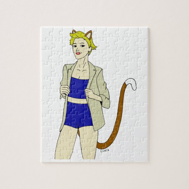 Quebra-cabeça garota-gato   (Vertical)
