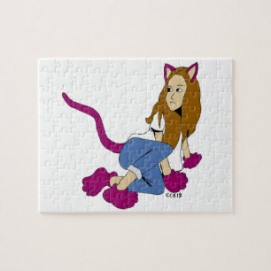 Quebra-cabeça garota-gato 