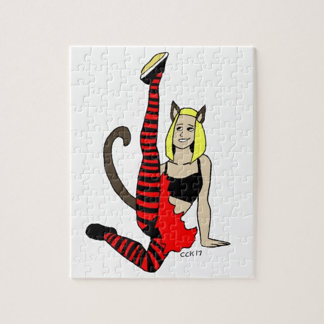 Quebra-cabeça garota-gato (Vertical)