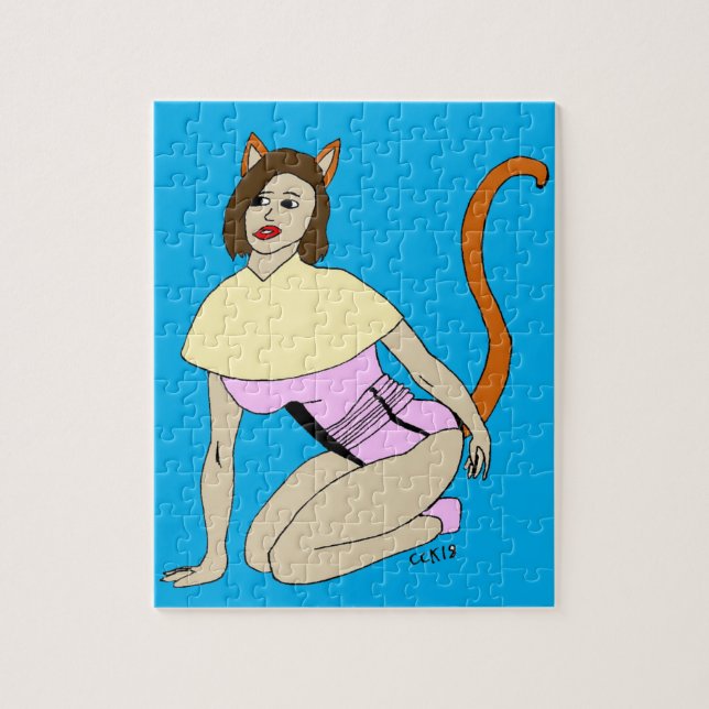 Quebra-cabeça garota-gato  (Vertical)