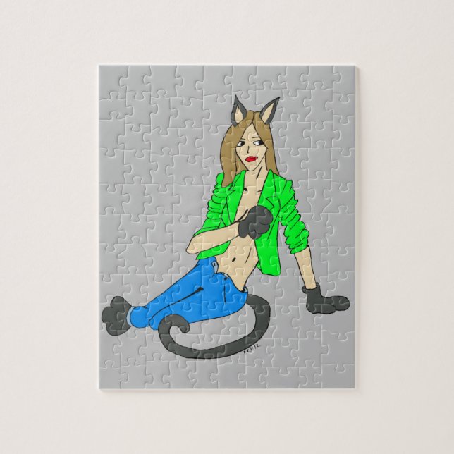 Quebra-cabeça garota-gato   (Vertical)