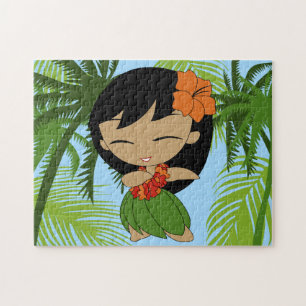 Quebra-cabeça Garota Hula havaiana Aloha Honys com Orange