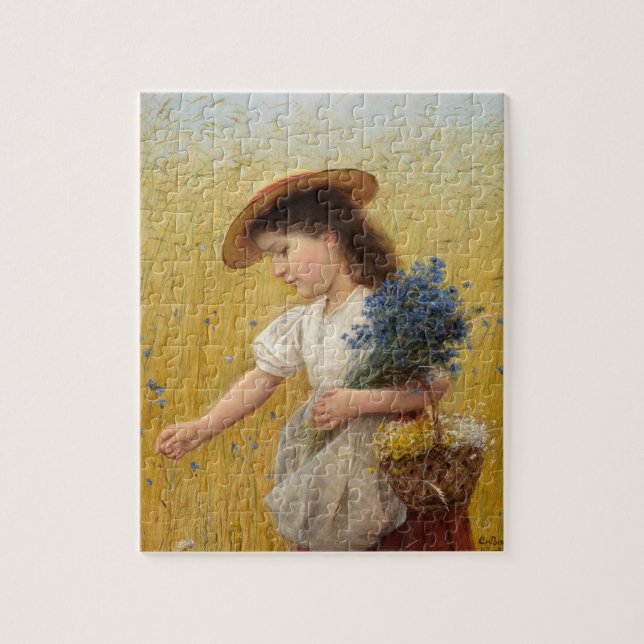 Quebra-cabeça Garota jovem em um campo de trigo (Vertical)