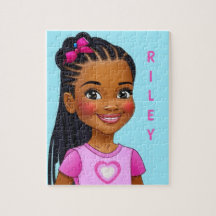 Garota Negra Com Braids Personalizados Quebra-cabe