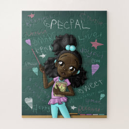 Quebra-cabeça Garota Negra e Palavras Positivas