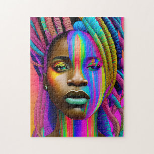 Quebra-cabeça Garota Negra Magia Aniversário Sista Melanin Mulhe