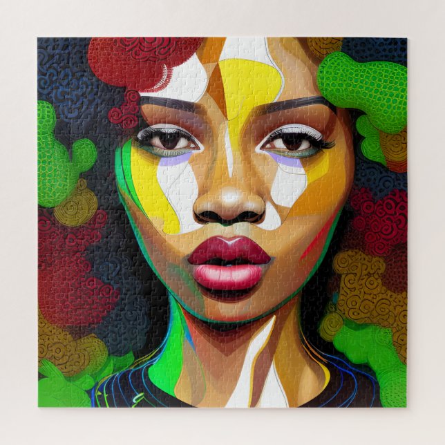 Quebra-cabeça Garota Negra Magia Aniversário Sista Melanin Mulhe (Vertical)