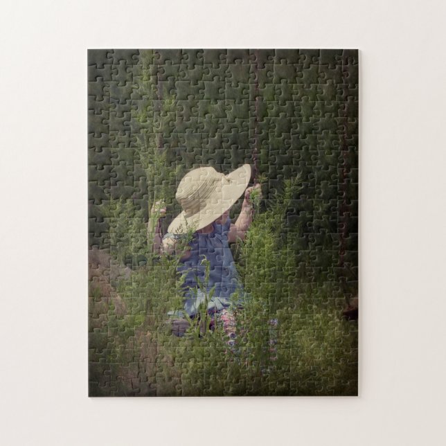 Quebra-cabeça Garota pequena em um balanço (Vertical)