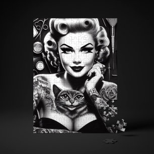 Quebra-cabeça Garota Tatuada Alternativa de Escola Antiga
