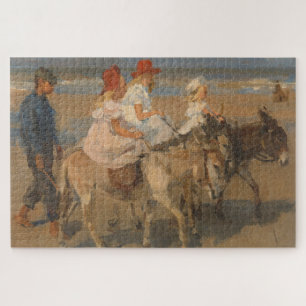 Quebra-cabeça Garotas Andando Donkeys na Praia