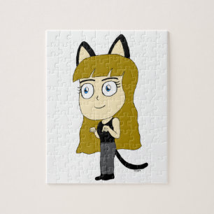 Quebra-cabeça garotinha chibi gata
