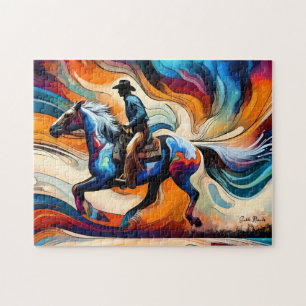 Quebra-cabeça Garoto Moderno em Cavalo