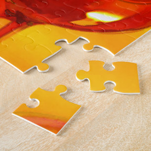 Quebra-cabeça Garrafa abstrata do vinho & dos vidros