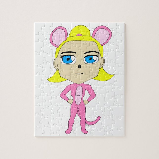 Quebra-cabeça gata rosa     (Vertical)