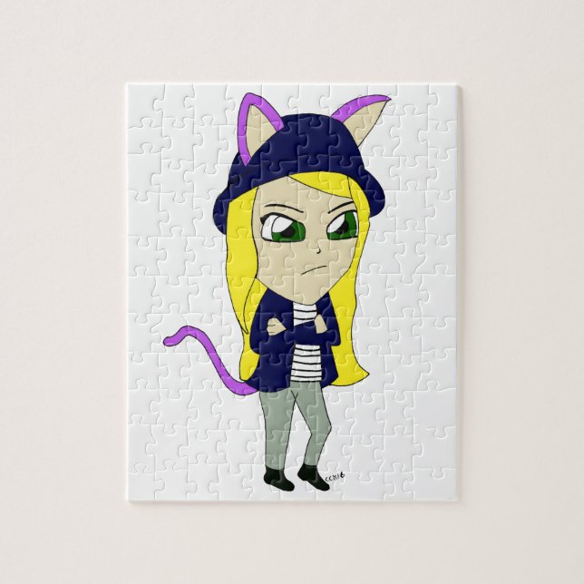 Quebra-cabeça gatinha chibi (Vertical)