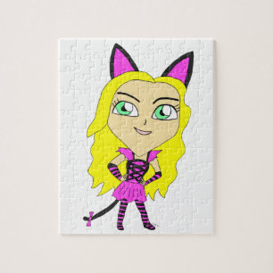 Quebra-cabeça gatinha chibi